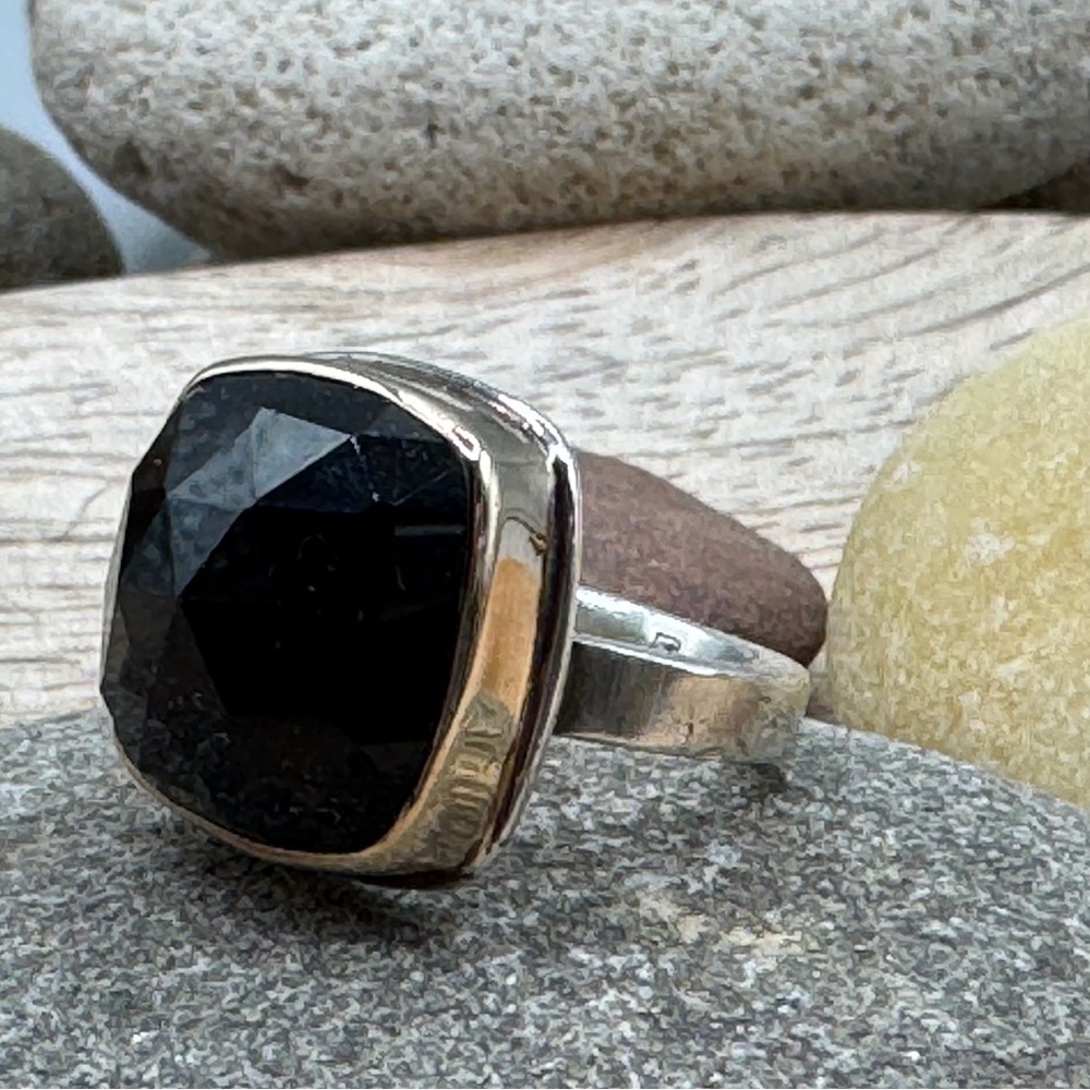 Jamie Joseph Onyx Ring. Sterling Silver and 14kt Gold.